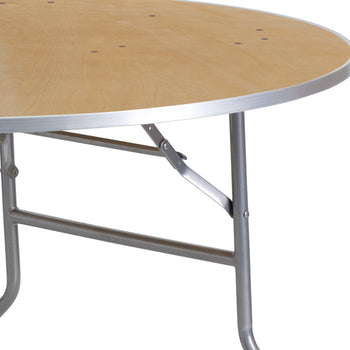 48RND Wood Fold Table-Met Edge