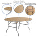 60RND Wood Fold Table-Met Edge