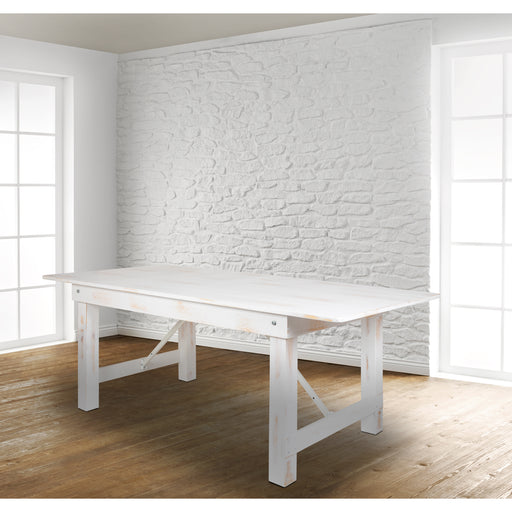8'x40" White Farm Table