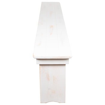 7'x40" White Table/4 Bench
