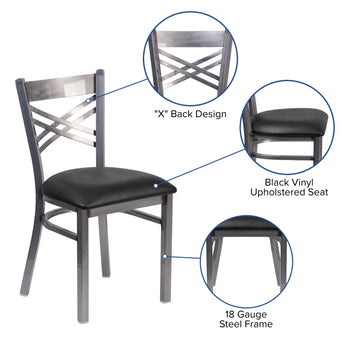 Clear X Chair-Black Seat