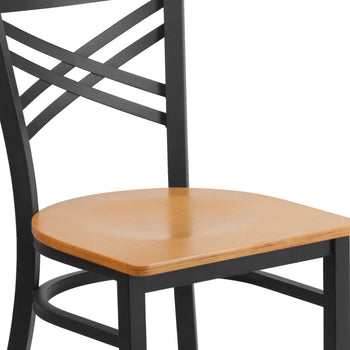 Black X Chair-Nat Seat