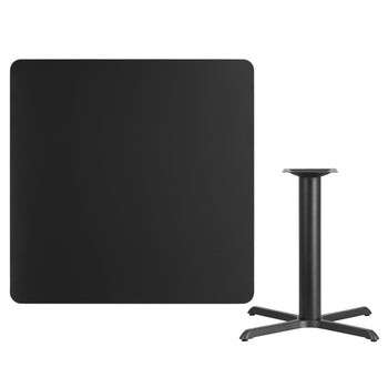 42SQ Black Table-33x33 X-Base