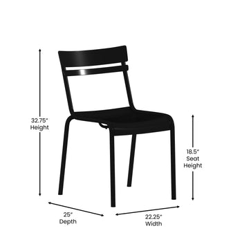 Black Steel Armless Chair