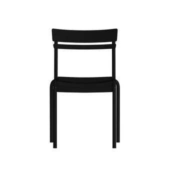 Black Steel Armless Chair