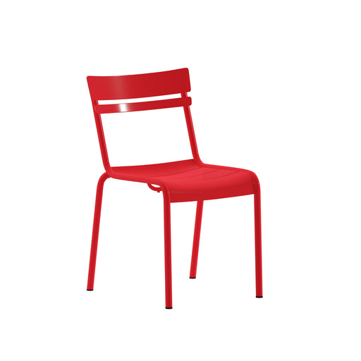Red Steel Armless Chair