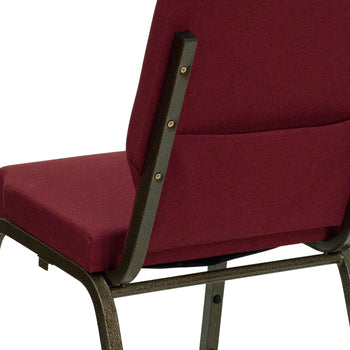 Burgundy Fabric Church Chair