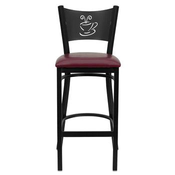 Black Coffee Stool-Burg Seat