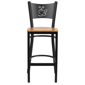 Black Coffee Stool-Nat Seat