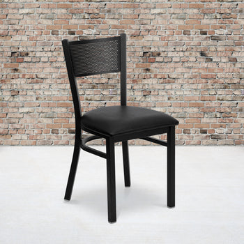 Black Grid Chair-Black Seat