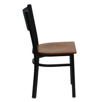 Black Grid Chair-Cherry Seat