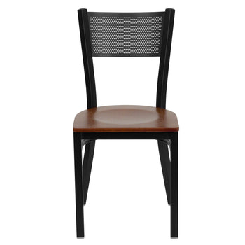 Black Grid Chair-Cherry Seat