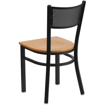 Black Grid Chair-Nat Seat