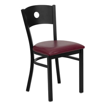 Black Circle Chair-Burg Seat