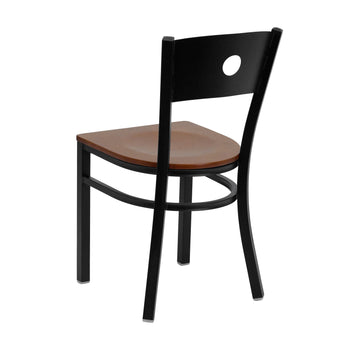 Black Circle Chair-Cherry Seat