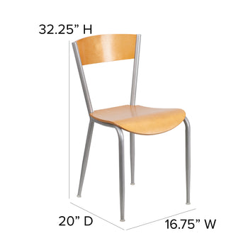 Silver Open Chair-Nat Seat
