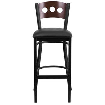 Bk/Wal 3 Circ Stool-Black Seat