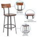 Walnut/Gray Metal Barstool