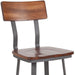 Walnut/Gray Metal Barstool