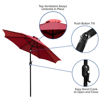 Table-2 Chairs-Umbrella & Base