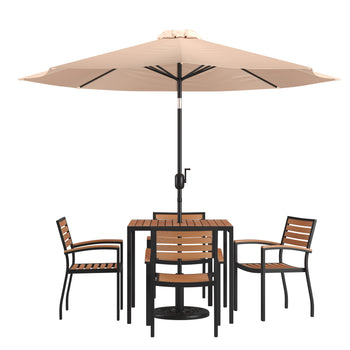 Table-4 Chairs-Umbrella & Base