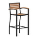 Faux Teak Bar Stool with Arms
