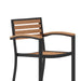 Faux Teak Bar Stool with Arms