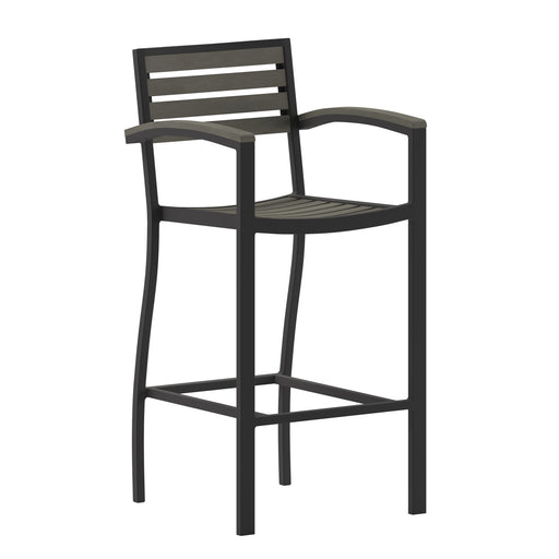 Gray Wash Bar Stool with Arms