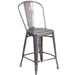 24" Clear Metal Indoor Stool