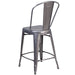 24" Clear Metal Indoor Stool