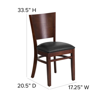 Walnut Wood Chair-Blk Vinyl