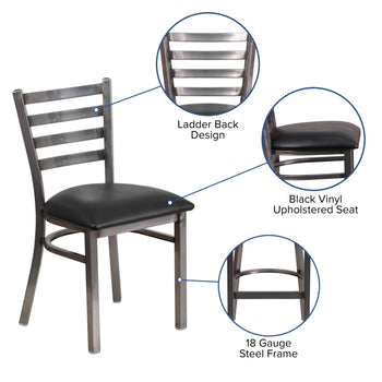 Clear Ladder Chair-Black Seat
