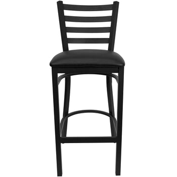 Black Ladder Stool-Black Seat