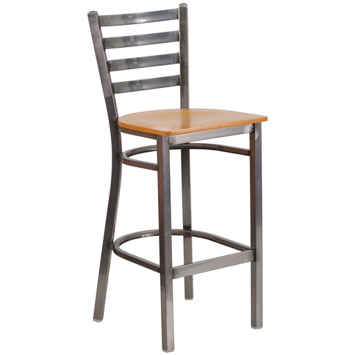Clear Ladder Stool-Nat Seat