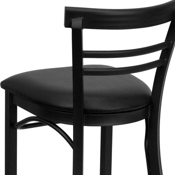 Black Ladder Stool-Black Seat