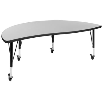60" Circle Wave Grey Table Set