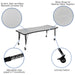 3PC 86" Oval Grey Table Set