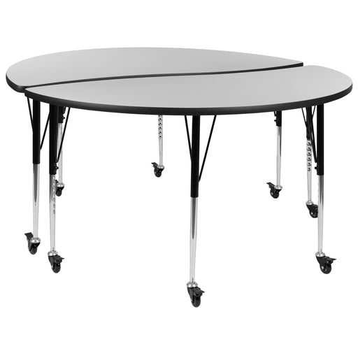 2PC 60" Circle Grey Table Set