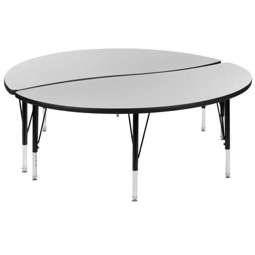 2PC 60" Circle Grey Table Set