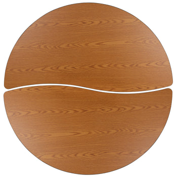 2PC 60" Circle Oak Table Set