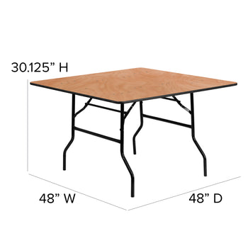 48SQ Wood Fold Table