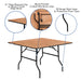48SQ Wood Fold Table