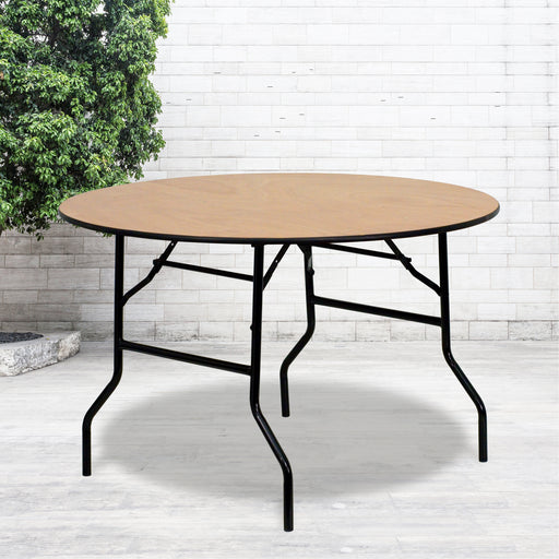 48RND Wood Fold Table