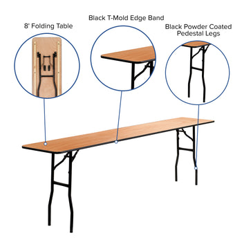 18x96 Wood Fold Training Table
