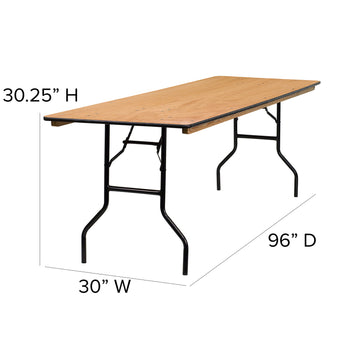 30x96 Wood Fold Table