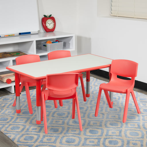 23x47 Red Activity Table Set