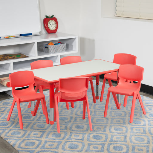 23x47 Red Activity Table Set