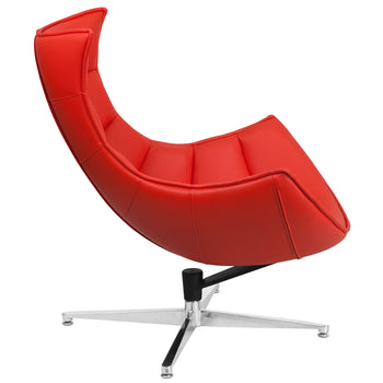 Red Leather Cocoon Chair