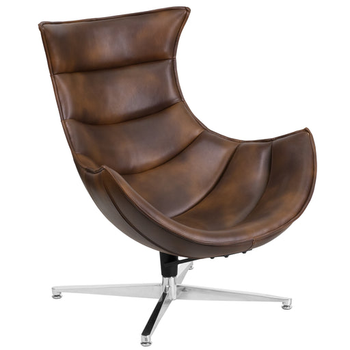 Brown Leather Cocoon Chair