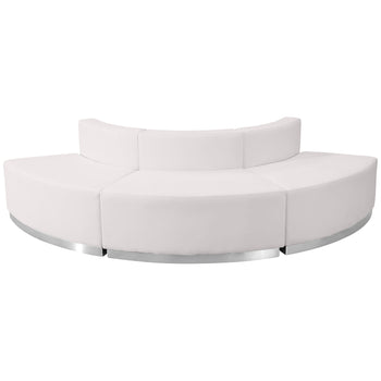 White Leather Recep Set, 3 PC